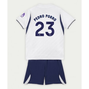 Tottenham Hotspur Pedro Porro #23 Jalkapallovaatteet Lasten Kotipeliasu 2026-27 Lyhythihainen (+ Lyhyet housut)